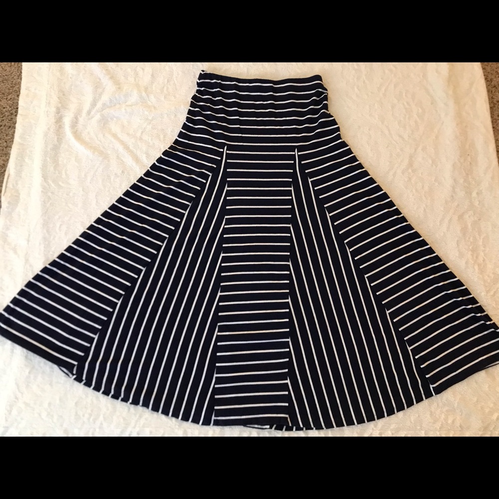 Ralph Lauren navy and white striped maxi skirt